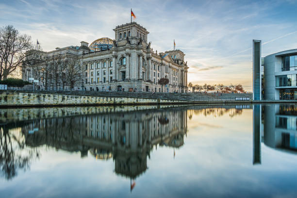 istock parliament in Berlin with reflection on day 1652339973