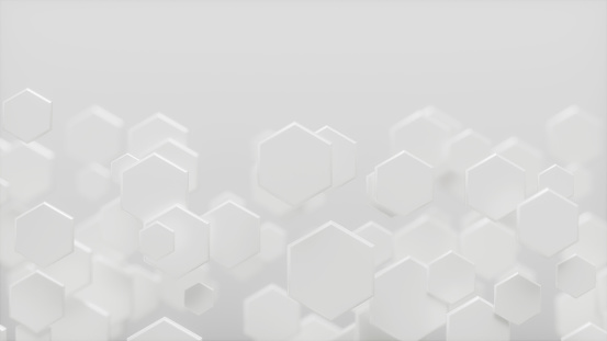 White abstract background with simple hexagonal elements.