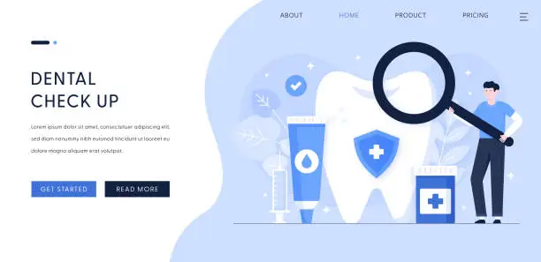 Vector illustration of Dental Checkup Illustration for Landing Page Template