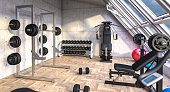 private fitness gym in a modern flat.