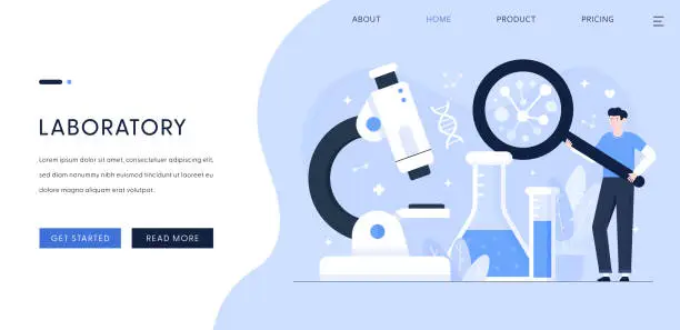 Vector illustration of Laboratory Illustration for Landing Page Template