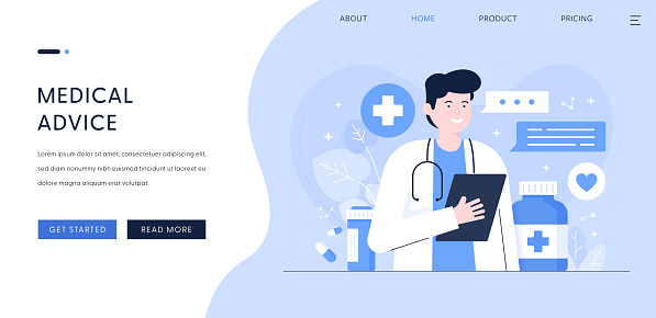 Medical Advice Landing Page Design for web and mobile
