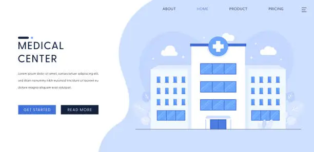 Vector illustration of Medical Center Illustration for Landing Page Template