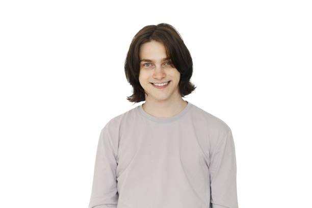 istock Portrait of brunette man smiling isolated on white background 1652381973