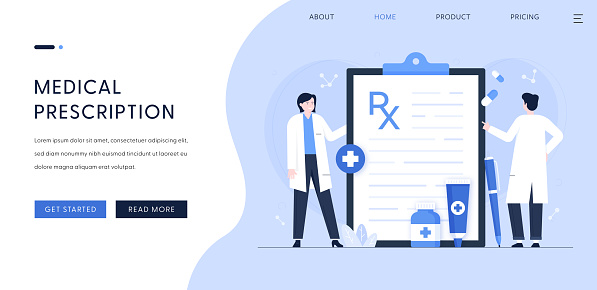 Medical Prescription Landing Page Design for web and mobile