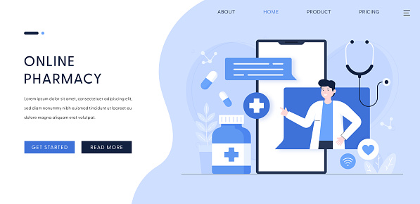 Online Pharmacy Landing Page Design for web and mobile