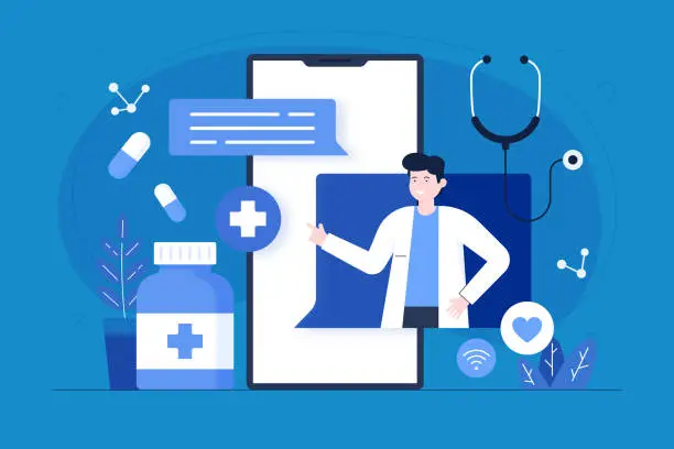 Vector illustration of Telemedicine Illustration