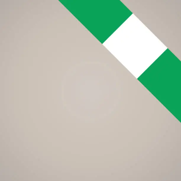 Vector illustration of Corner ribbon flag of Nigeria