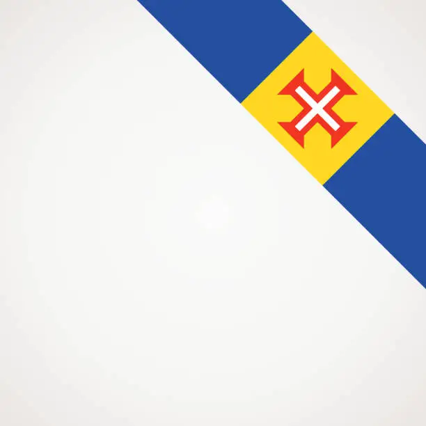 Vector illustration of Corner ribbon flag of Madeira