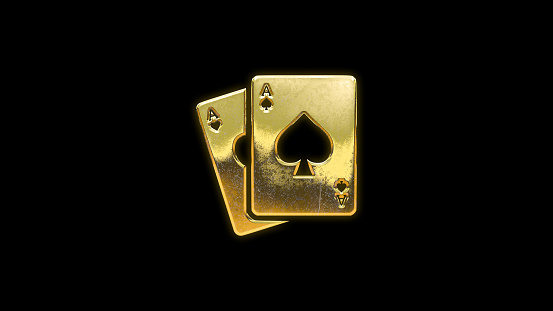 Gambling casino poker icons gold golden