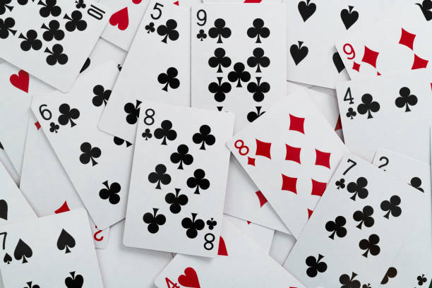 Fuzzy Poker cards in red background