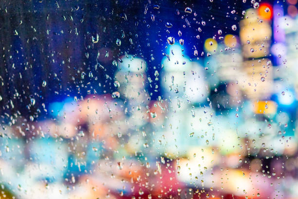 istock Close-up of raindrops on window 1652458629