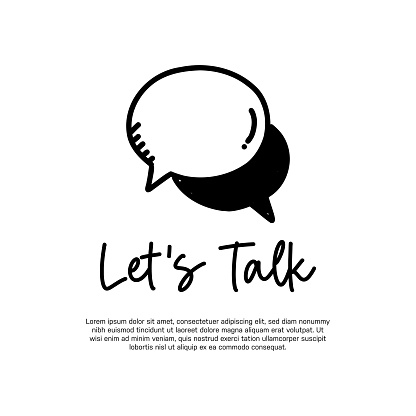 Let’s Talk, Dialog Speech Bubbles Vector Illustration. Talk, Communication, Chat, Internet.