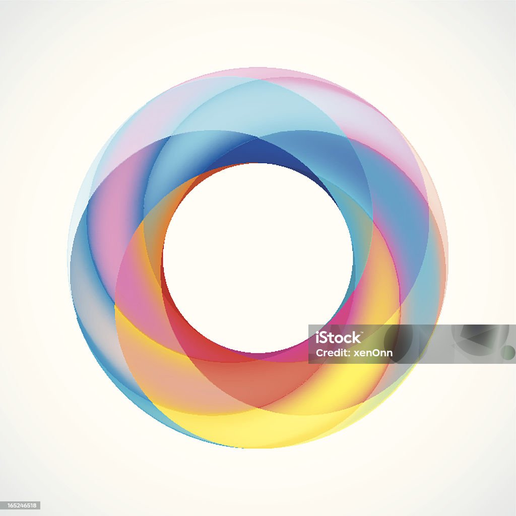 Astratto elemento di Design: Twisted cerchi con 5 pezzi - arte vettoriale royalty-free di Arancione