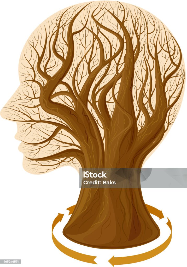 Tree Inside Head Tree Head Stock Illustration - Download Image Now - Adult, Aging ...