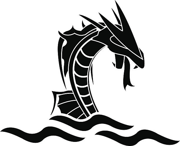 sea monster sea monster vector illustration celtic dragon tattoo stock illustrations