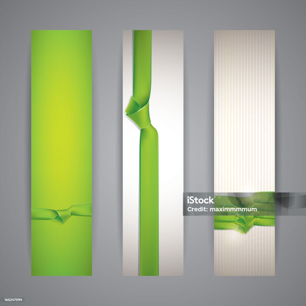 세트마다 배너 그린 리본 - 로열티 프리 0명 벡터 아트