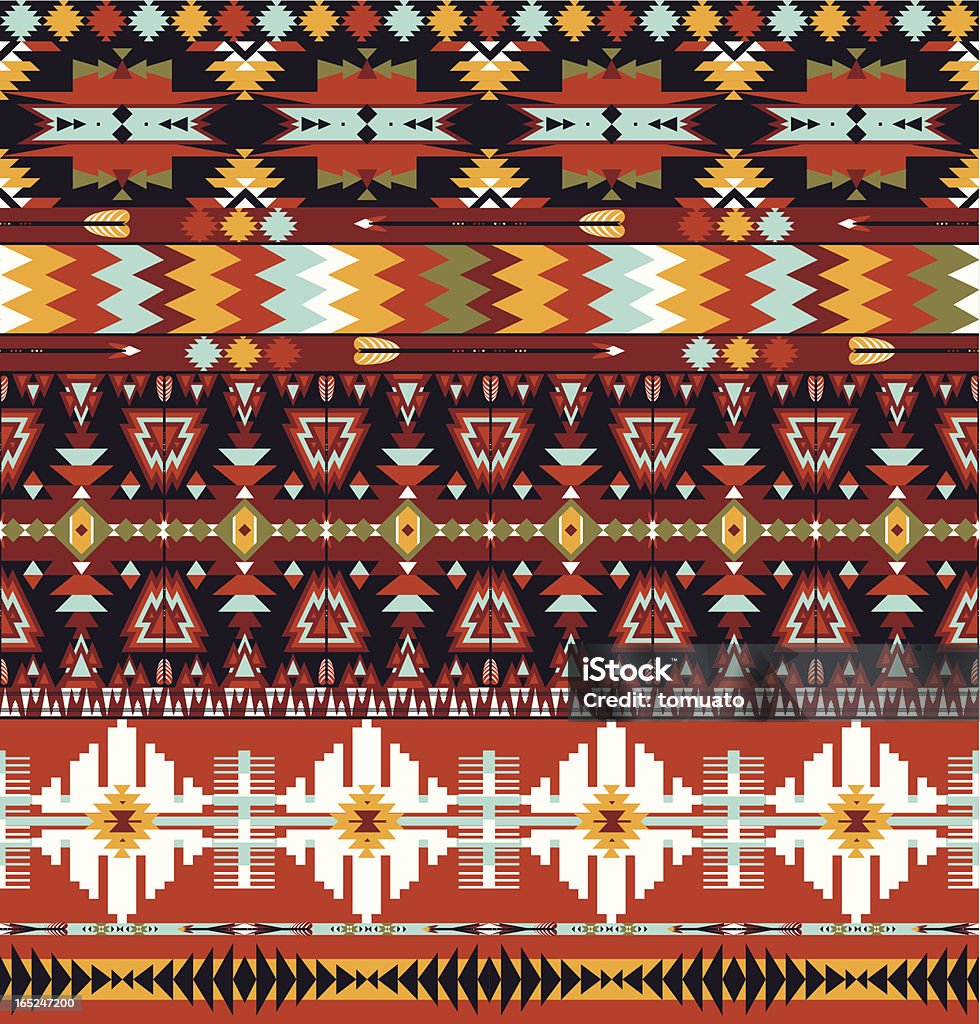 Horizontal Aztec Pattern Seamless Colorful Abstract Geometric Aztec Pattern With Arrow Stock ...