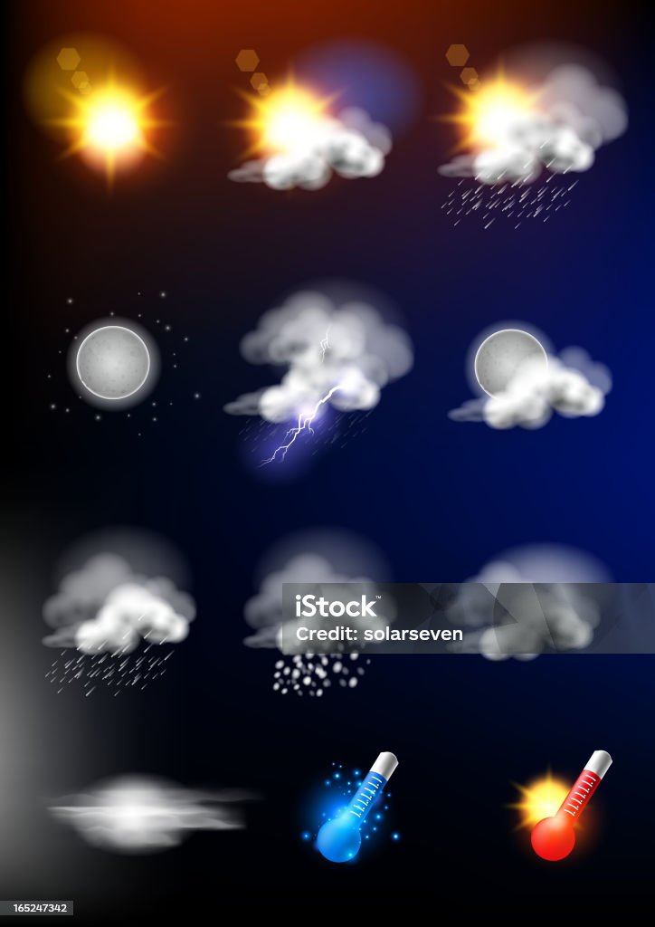 Realista Vector Weather símbolos - arte vectorial de Calor libre de derechos