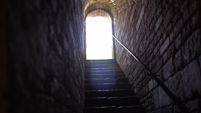 Stairs from the cellar of the abbey of Maillezais in Vendée, France