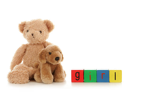 istock Two cuddly toys sitting beside colourful alphabet blocks. 165249908