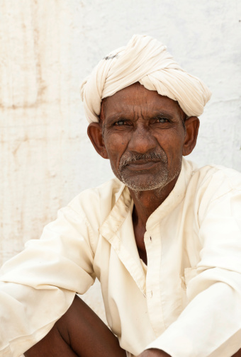 Portrait of an indian, typical from  Rajasthan, India.