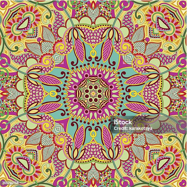 Traditional Ornamental Floral Paisley Bandanna Stock Illustration - Download Image Now - Decoration, Design, Floral Pattern