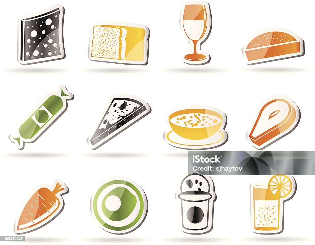 Comprar, alimentos e bebidas Os ícones 2 - Royalty-free Bebida arte vetorial