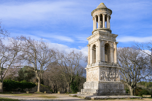The Jules Mausoleum was erected, between 30-20BC by the Julii (one of the major Roman families), sunny day in springtime