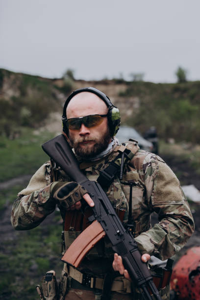 istock Ukrainian soldier looking in the camera during practice 1652523799