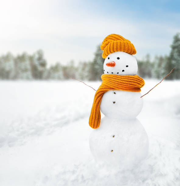 istock wearing a hat and scarf snowman in a snowdrift 1652526026