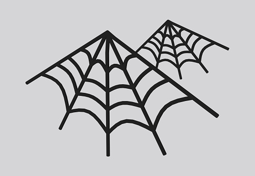 3D illustration halloween spider web isolated on white background. icon for Halloween. 3d rendering illustration