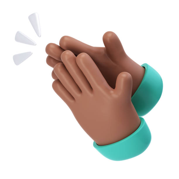 istock 3D Clapping Hands applauding dark skin icon isolated with clipping path, agreement and success concept render illustration 1652564339