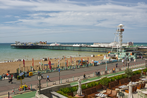 Brighton, East Sussex, England, UK - May 19, 2016: Clouds over the Brighton Pier