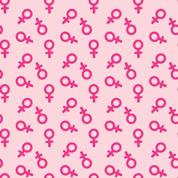 istock Pink female symbol on pink background 3d rendering 