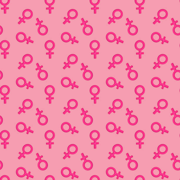 istock Pink female symbol on pinklbackground 3d rendering Pink 