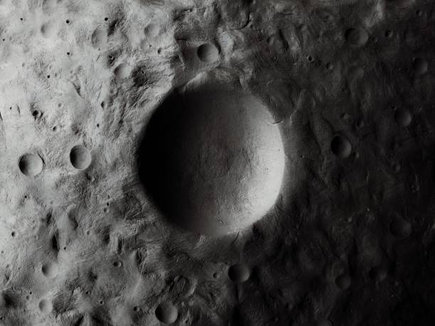 istock Large impact crater on the moon. Moonscape. 1652626982