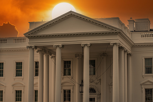 White House and Sunset