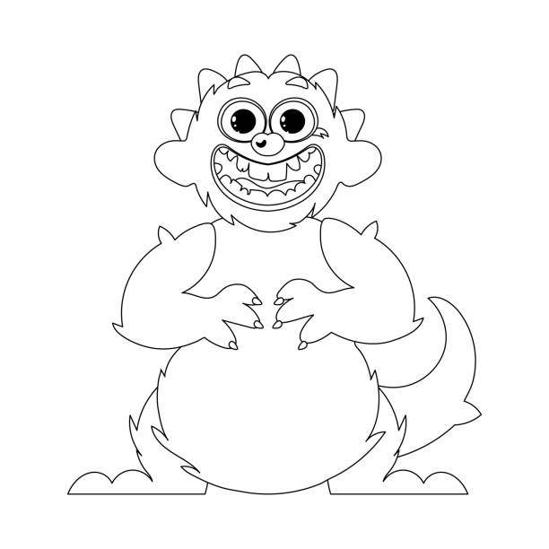 This cartoon character is different from the others and has unique qualities. Childrens coloring page. This cartoon character is different from the others and has unique qualities. Childrens coloring page. hass avocado stock illustrations