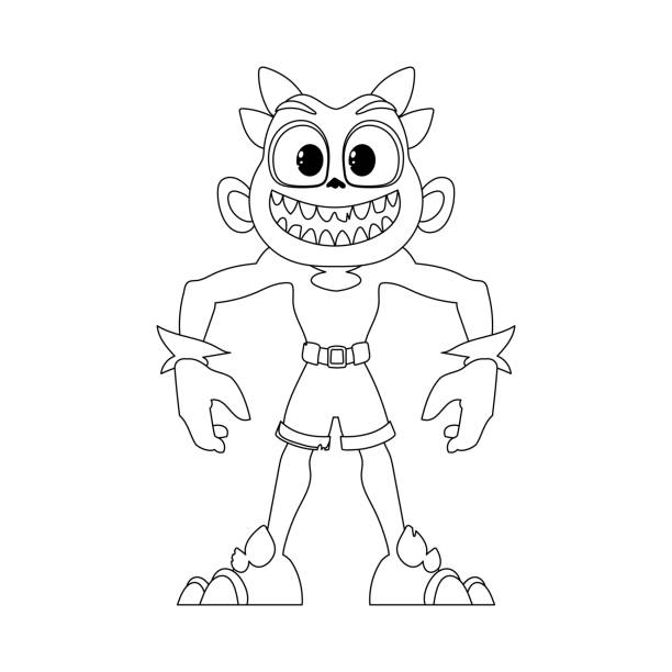 This cartoon character is different from the others and has unique abilities. Childrens coloring page. This cartoon character is different from the others and has unique abilities. Childrens coloring page. hass avocado stock illustrations