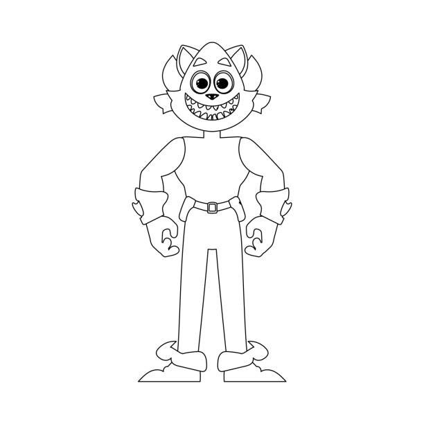 This cartoon character is different from others and has unique abilities. Childrens coloring page. This cartoon character is different from others and has unique abilities. Childrens coloring page. hass avocado stock illustrations