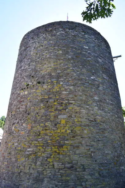 Photo of round city walls tower in Belgium