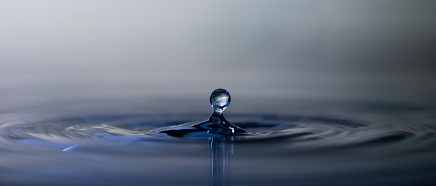 Close-up of blue coloured rippled water.