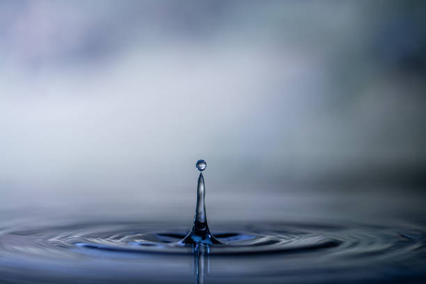 Drop and circles on a surface of water