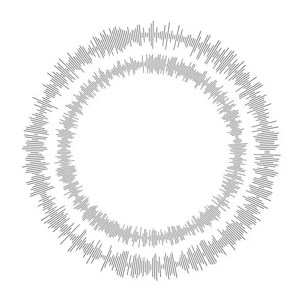 Vector illustration of Stereo/dual signals in circle pattern