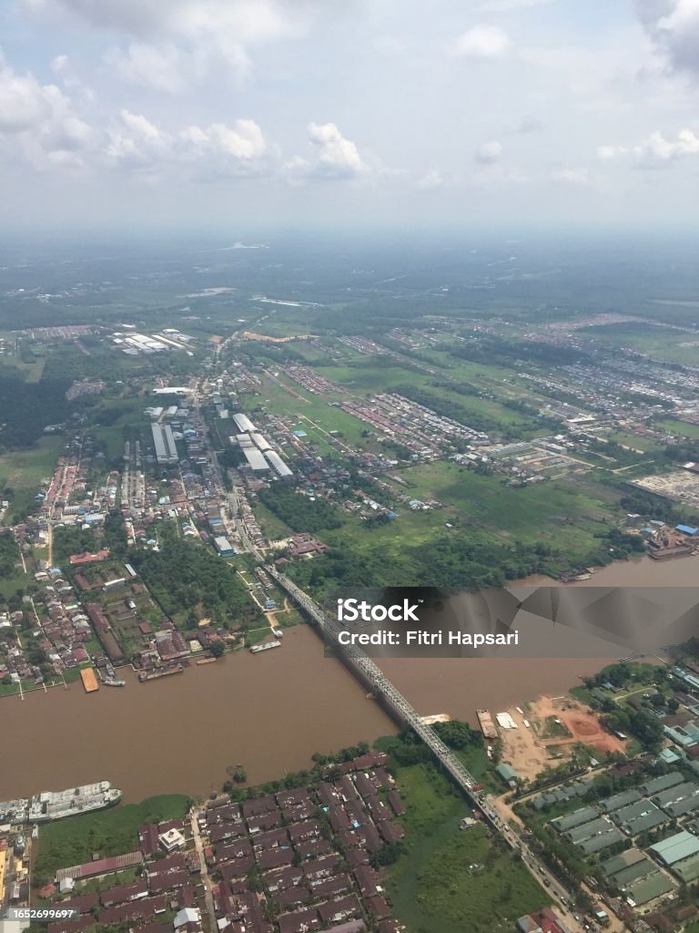 Pontianak city from above Aerial View Stock Photo