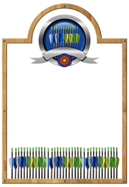 Template for Archery Sport Isolated on White Background with Copy Space