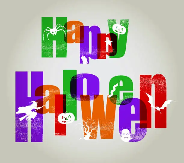 Vector illustration of Happy Halloween