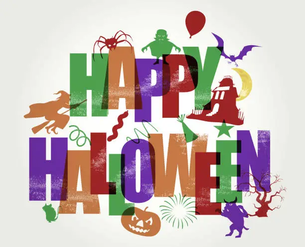 Vector illustration of Happy Halloween