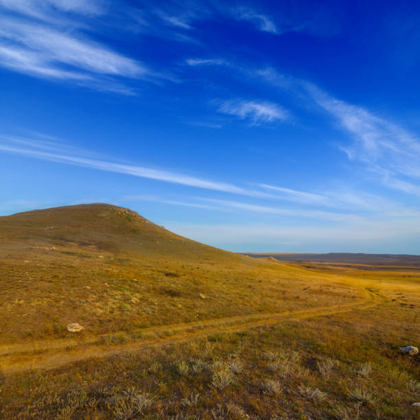 istock prairie with hills under blue cloudy sky 1652718567